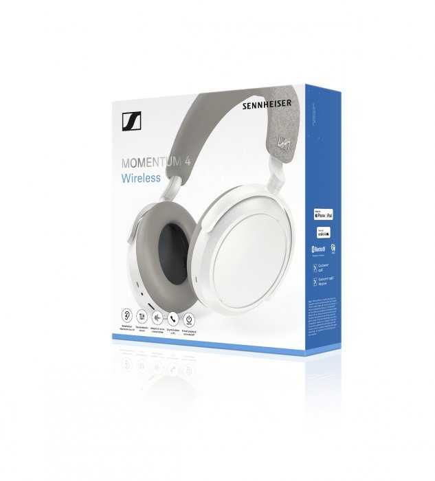 Sennheiser M4AEBT White słuchawki BT5.2 kl.1 activANC;A2DP,AVRCP,HFP