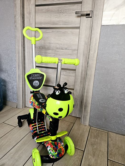 Дитячий самокат Best Scooter 5в1 З бортиком Сонечко