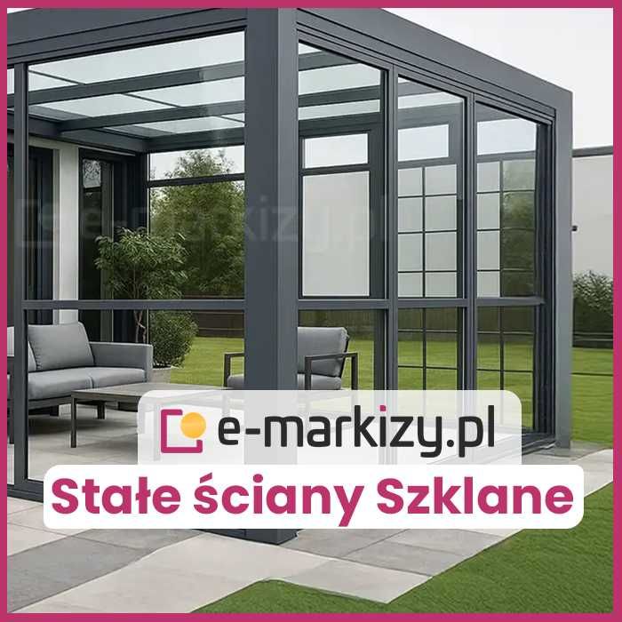 Stałe ściany szklane na taras i do pergoli