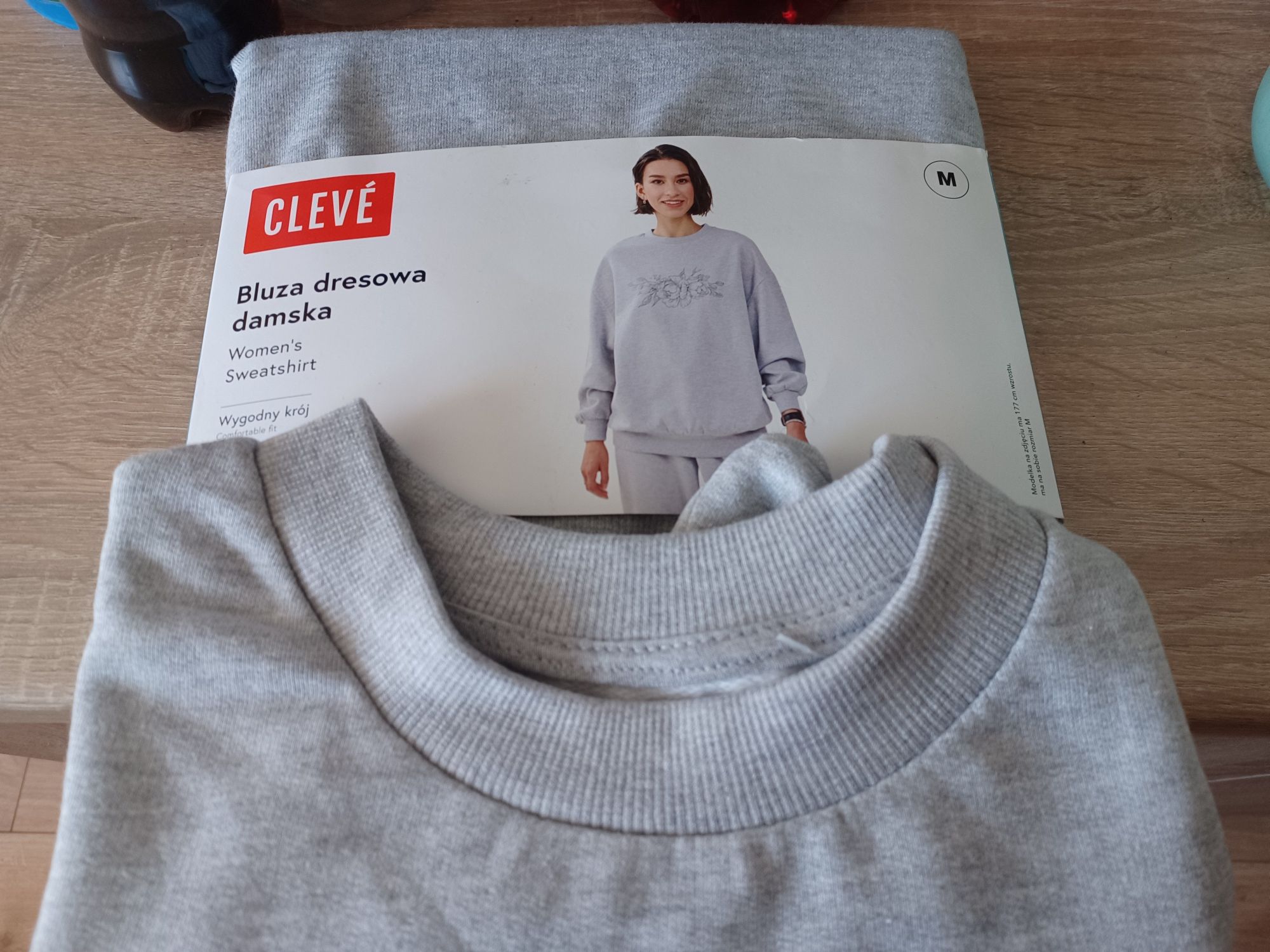 Bluza szare damska z nadrukiem Cleve M nowa