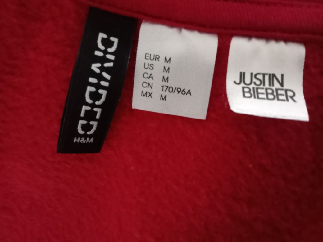 Czerwona bluza Justin Bieber „Purpose World Tour" 2018