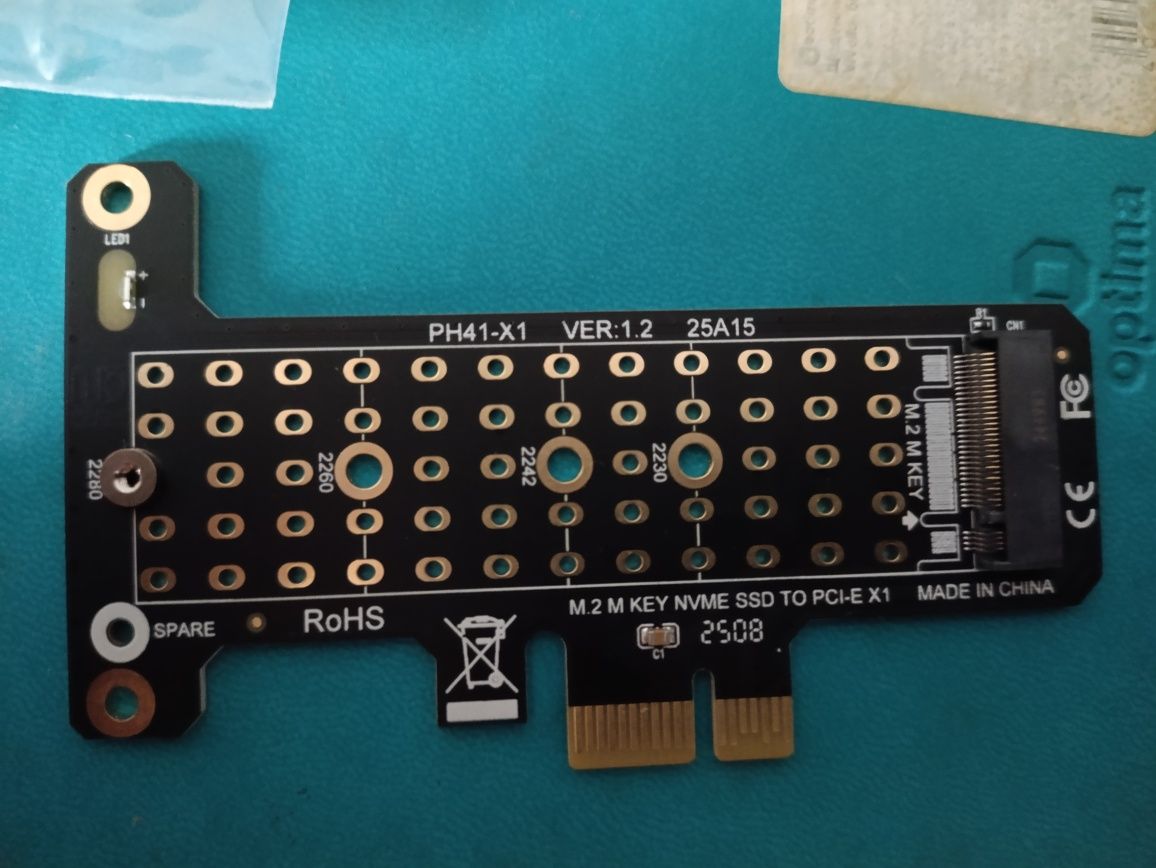 Перехідник з M.2 NVMe M-Key на PCIe x1 від JHKJDNPJ - Живлення через U