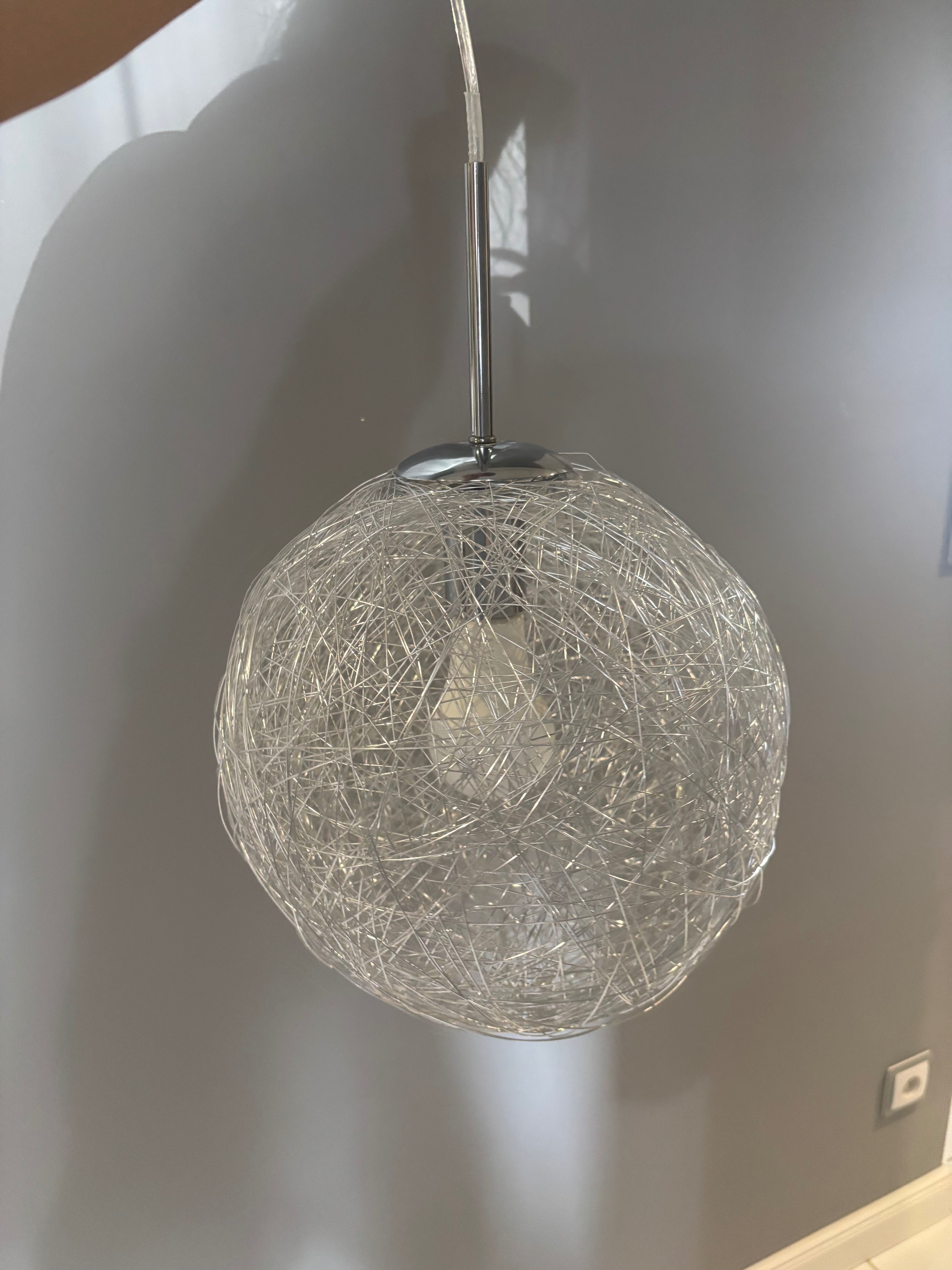 Lampa wisząca srebrna
