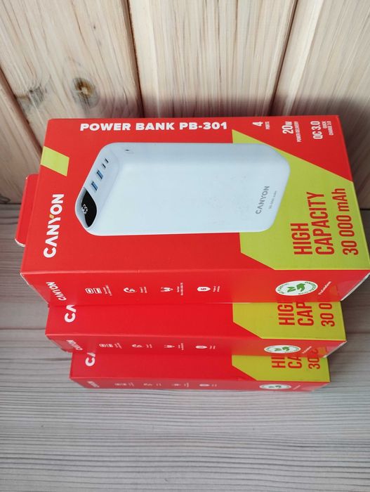 PowerBank Canyon PB-301 30000mAh PD/20W, QC/3.0 (CNE-CPB301W)