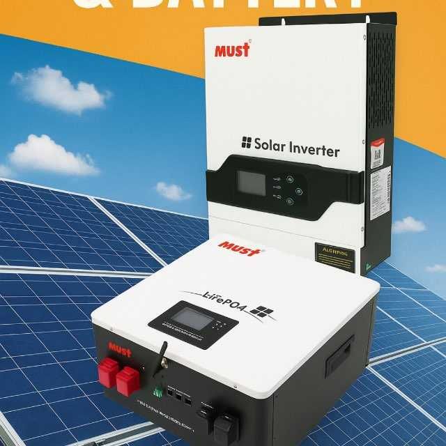 КОМПЛЕКТMUST: Інвертор PV18-5248PRO, 5200W 48V + АКБ LiFePO4 48V 100Ah