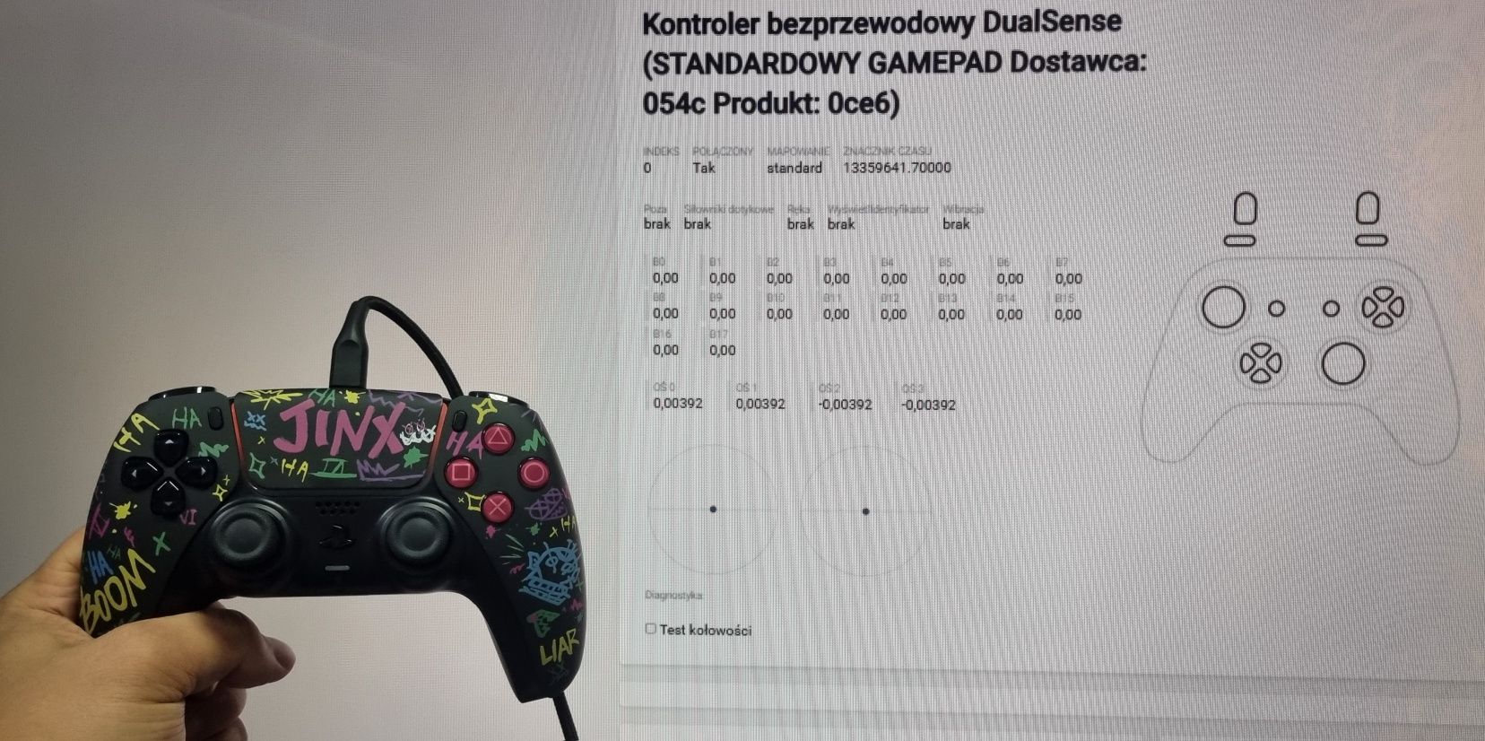 Kontroler pad DualSense PS5 fluorescent Jinx