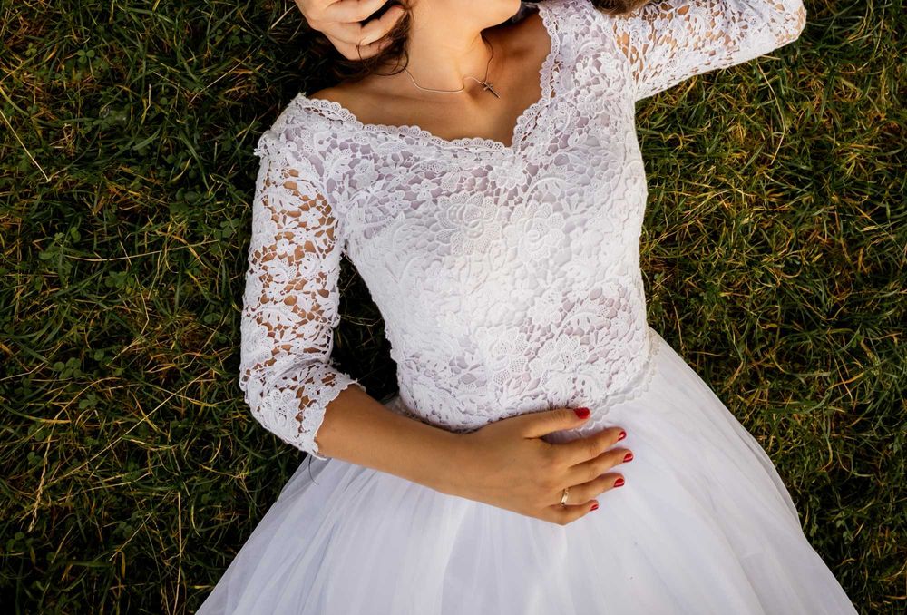 Suknia ślubna biała rozmiar 38 M kształt litery A