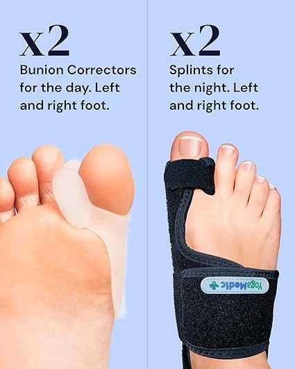 Zestaw do korekcji haluksów YogaMedic 2x korektor i 2x szyna na palce