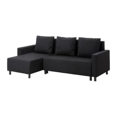 IKEA LUGNVIK Sofa rozkładana z leżanką, czarny
