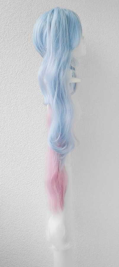 Hatsune Miku Snow cosplay wig długa błękitna różowa peruka z kitkami