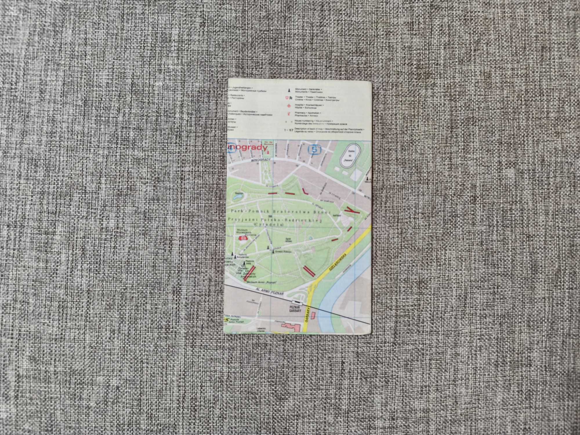 Poland A tourist map of Poznań - Mapa Poznania
