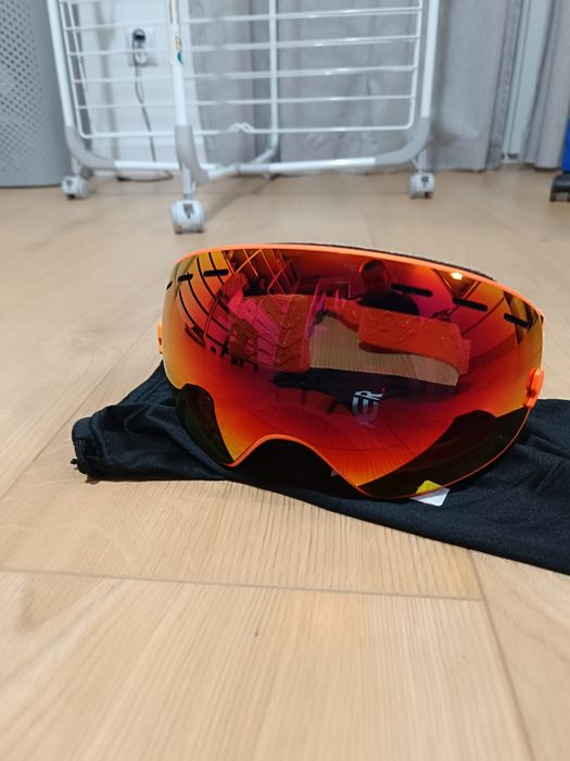 Gogle Snowboardowe Narciarskie Pomarańczowe lustrzane Duże X-Tiger