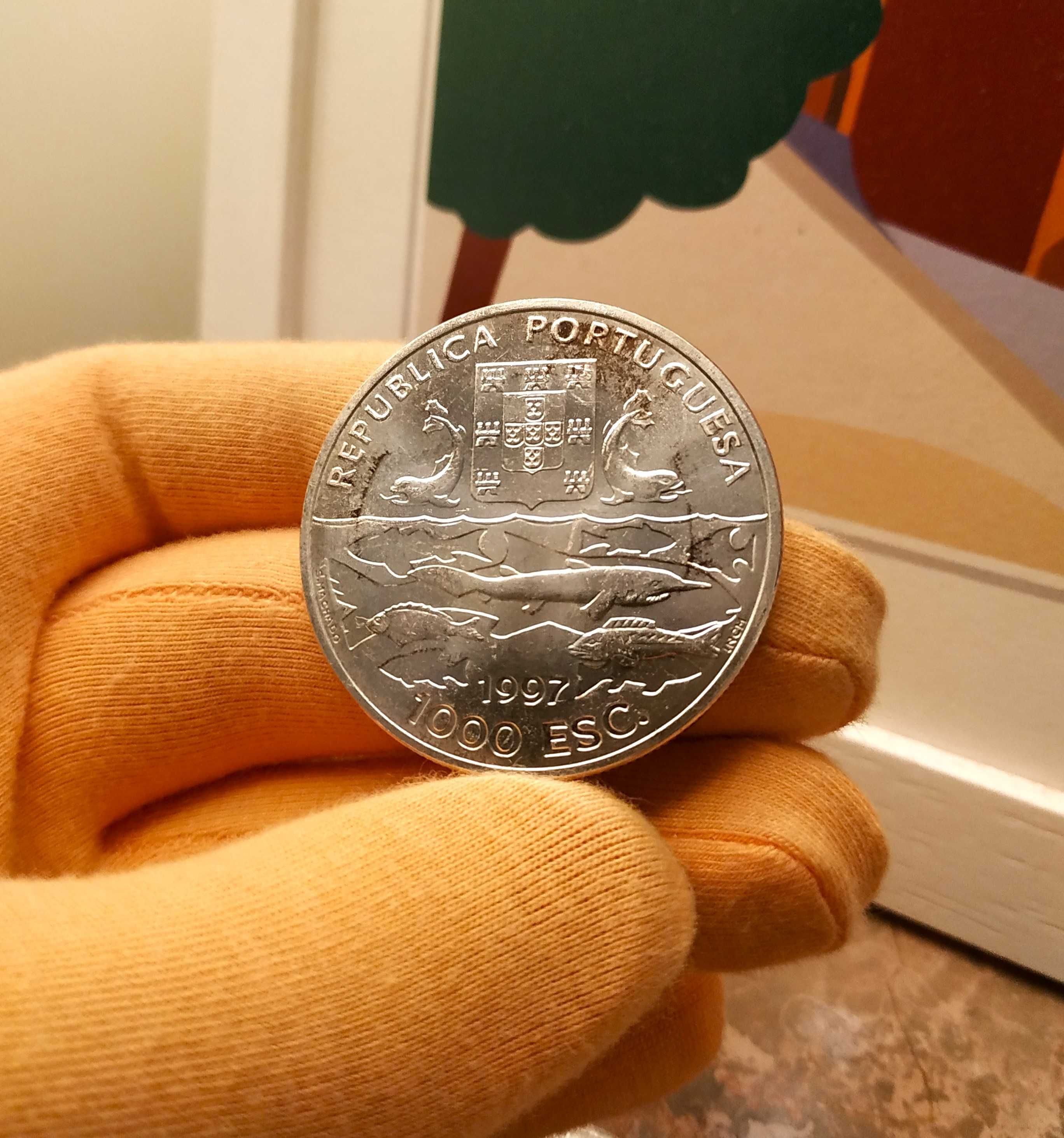 Moeda Portugal 1000 escudos 1997 Exp.Oceanográfica