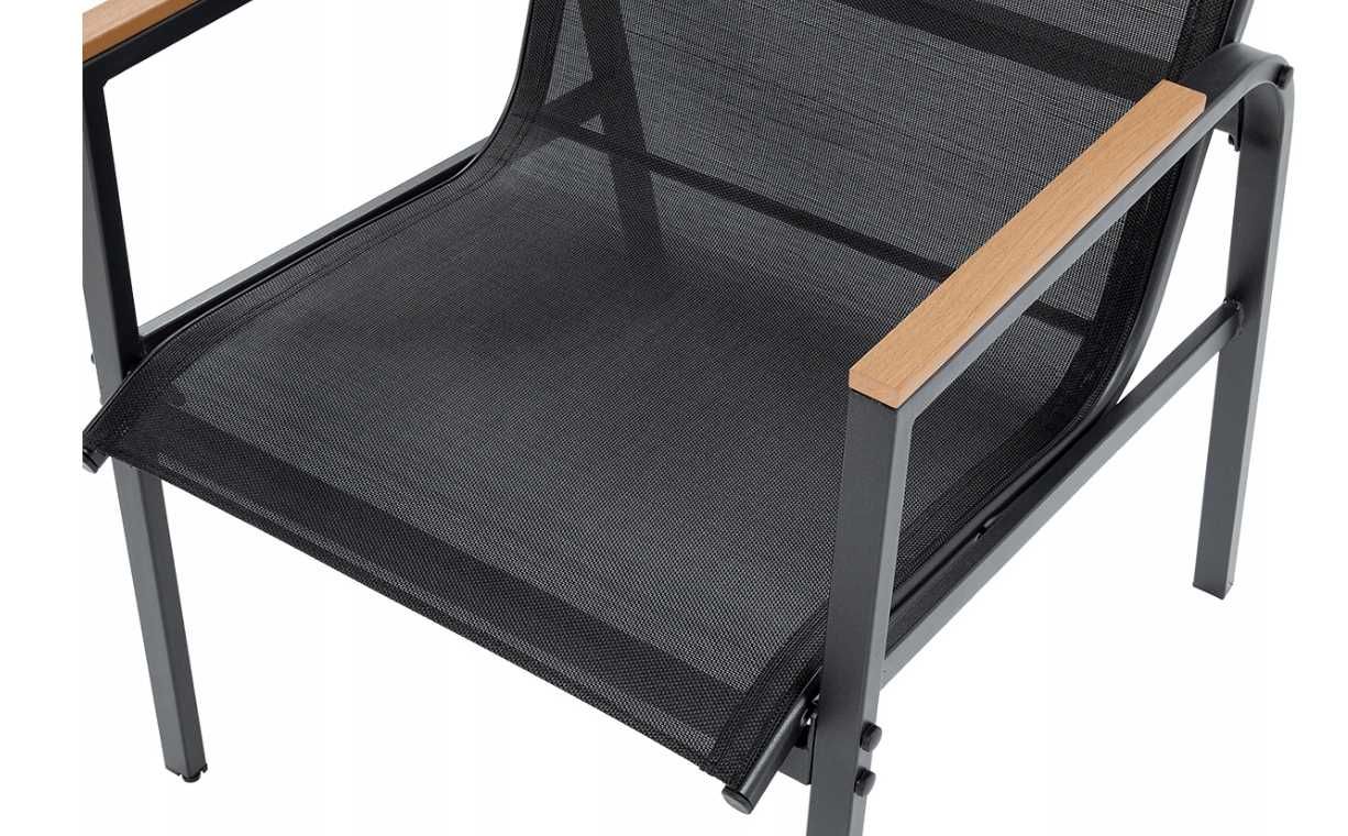 Zestaw Mebli Ogrodowych balkon - 2 Fotele, Sofa, Stolik kawowy Czarny