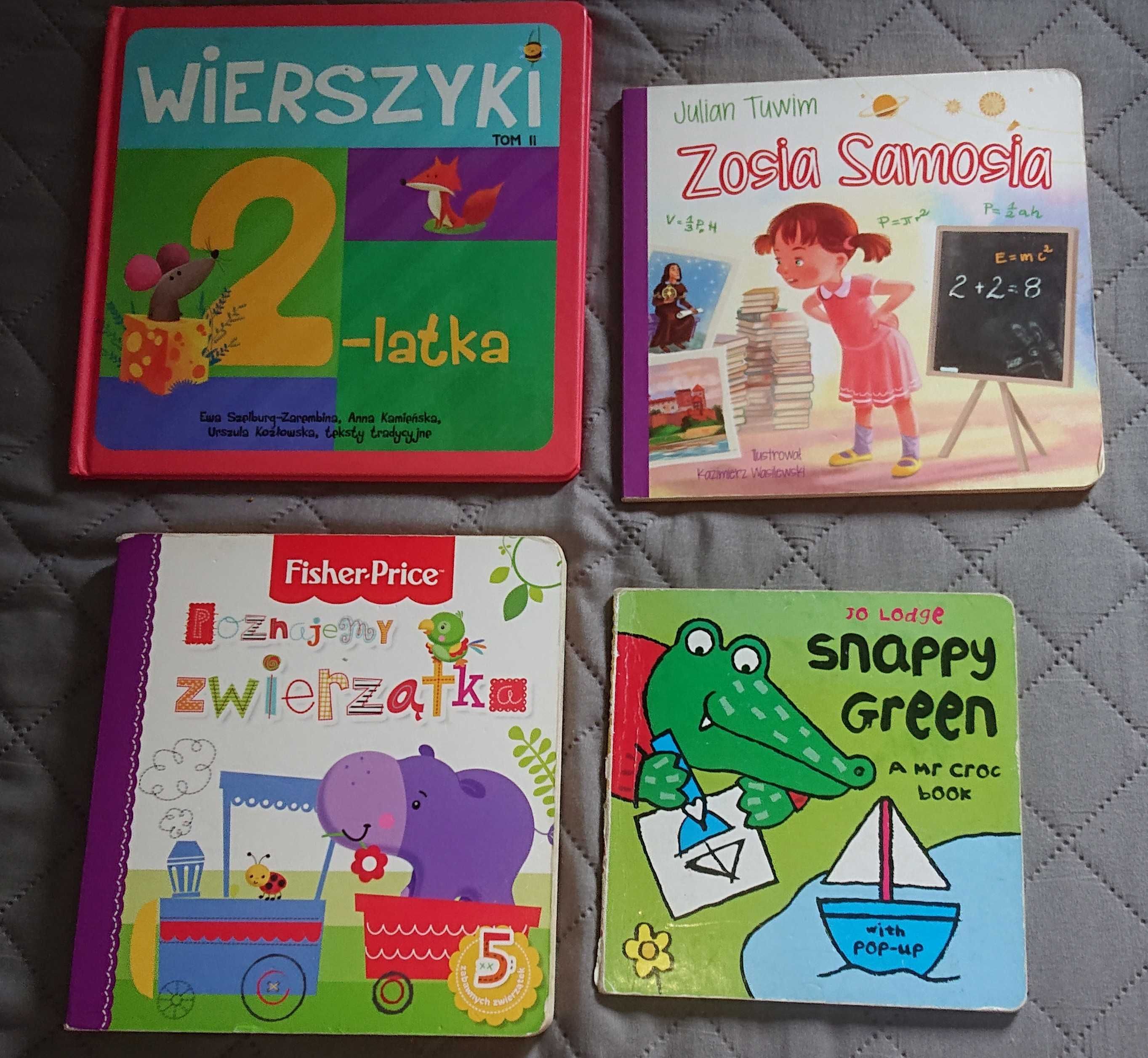 4 x książka dla dzieci: m.in. wierszyki, Zosia Samosia, Fisher Price