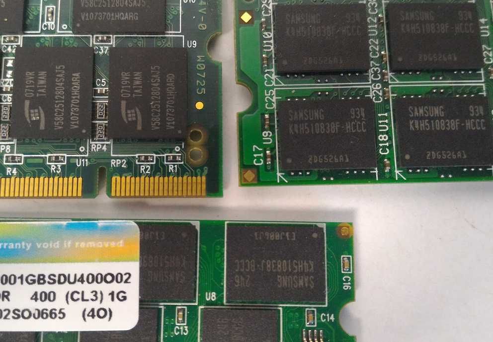 Память для ноутбука SODIMM PC2700, PC3200 (DDR333, DDR400) 1 ГБ, за шт