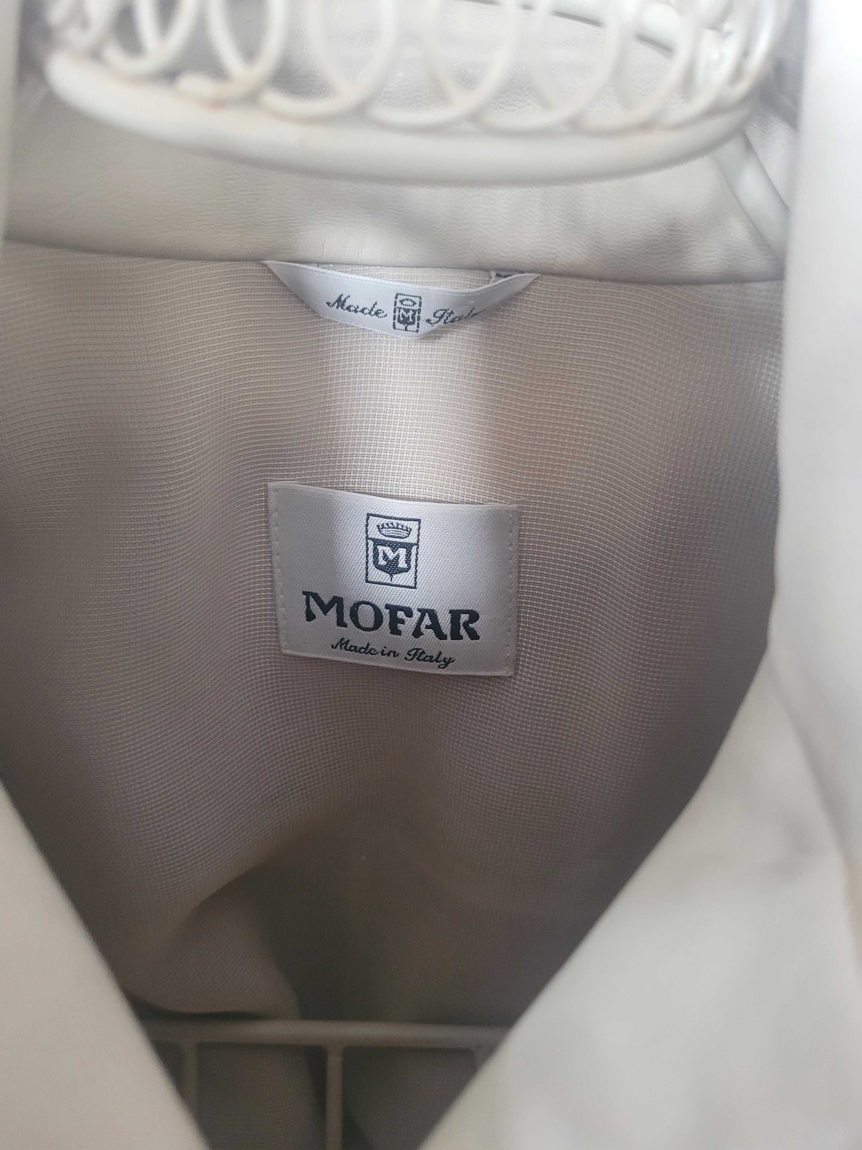 Marynarka skórzana, ecru, damska rozm.40, Made in Italy