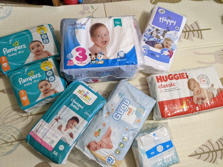 Памперси 2, 3 pampers, Gugu,fralda