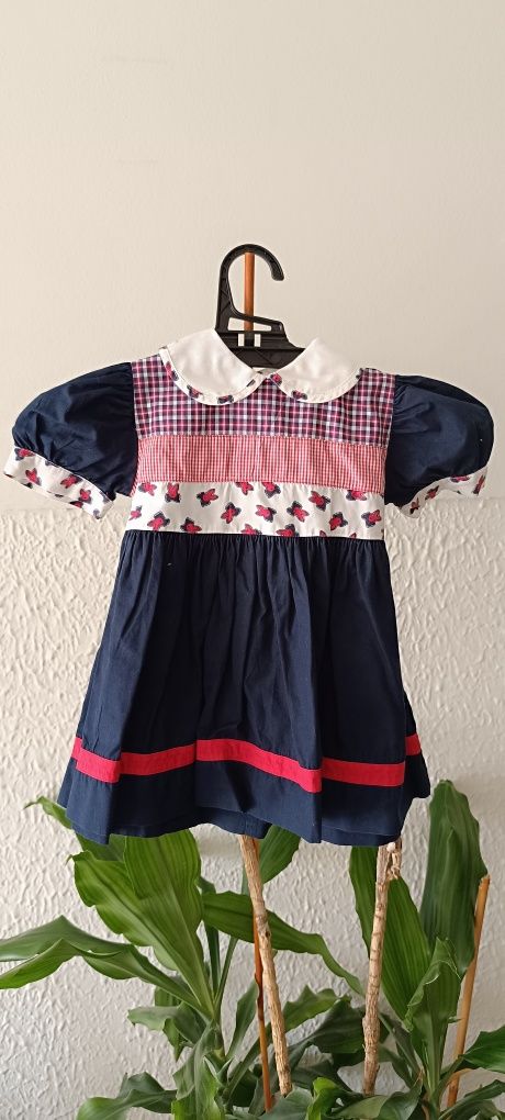 Vestido azul escuro criança 3 meses