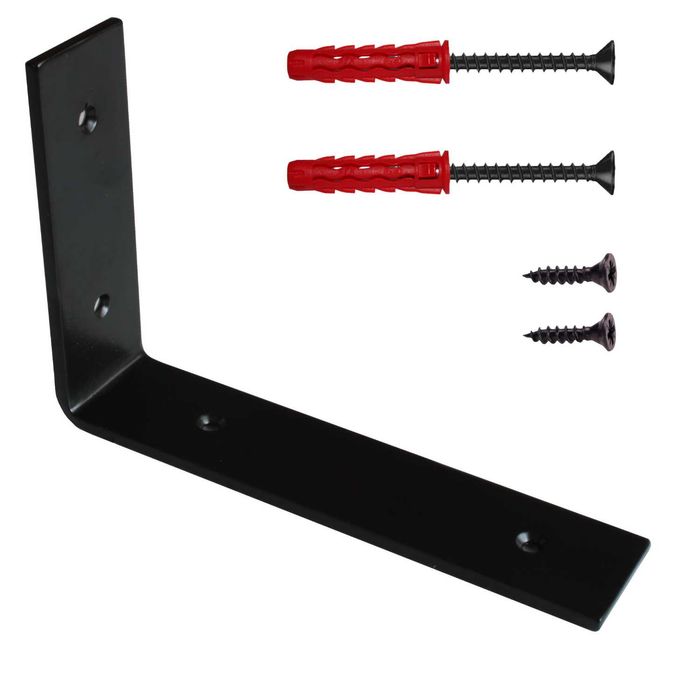 Wspornik Półki LOFT Podpórka Uchwyt pod Półkę Czarny Metal 20cm