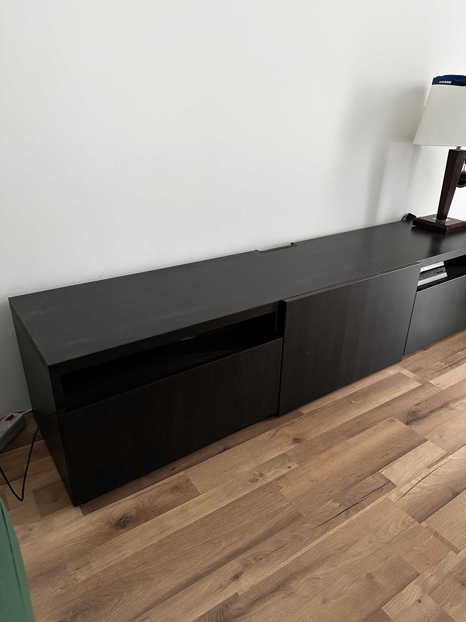 Szafka pod TV, Ikea BESTÅ - czarnybrąz
