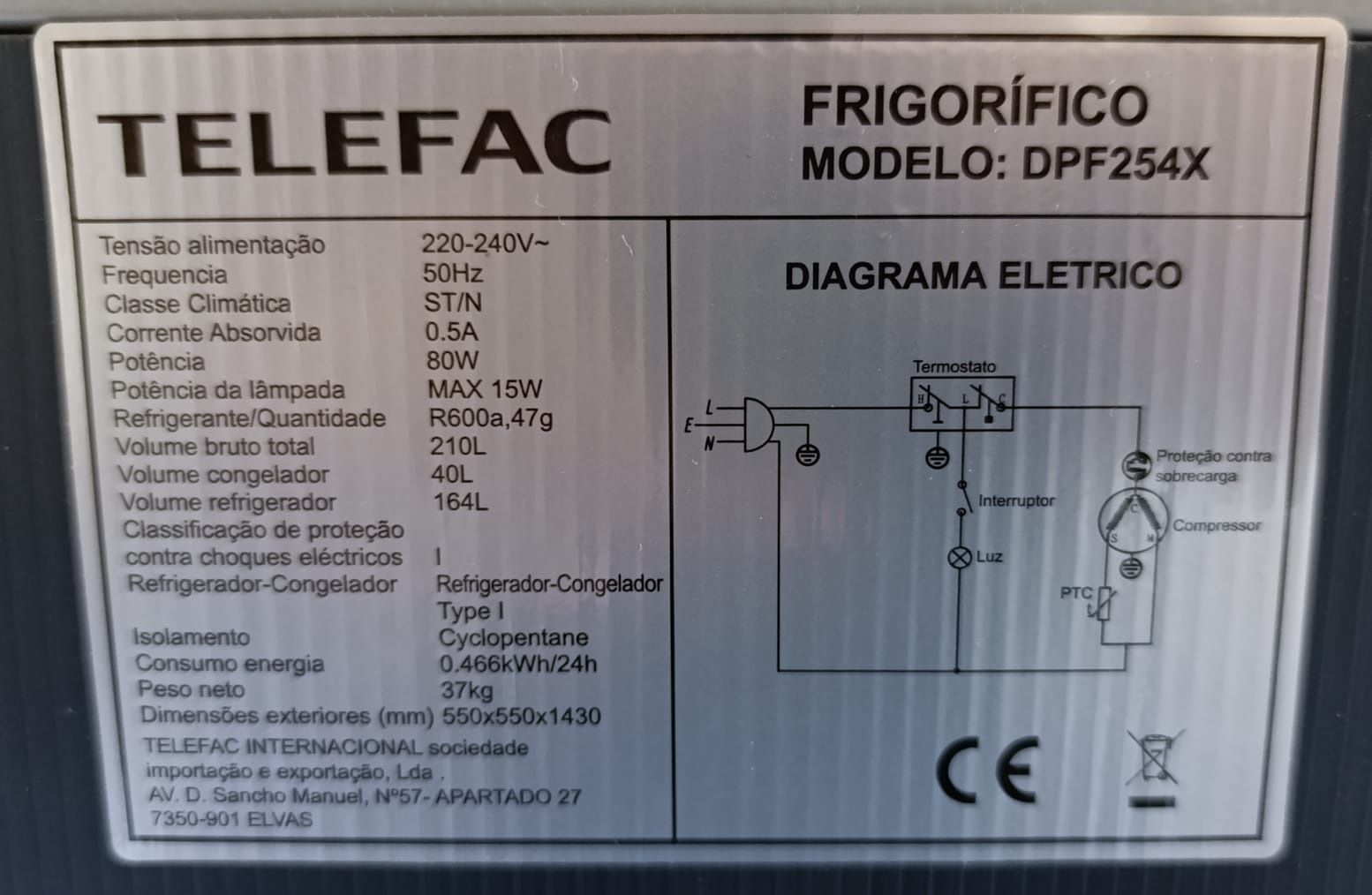 Frigorífico TELEFAC