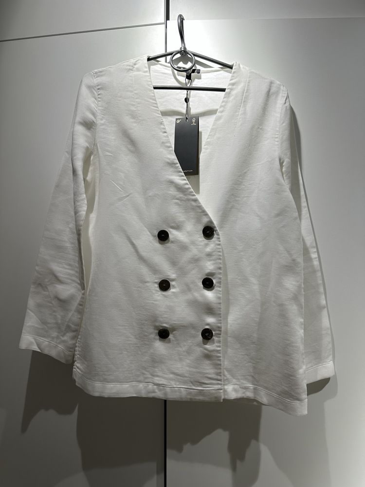Белый женский жакет пиджак massimo dutti