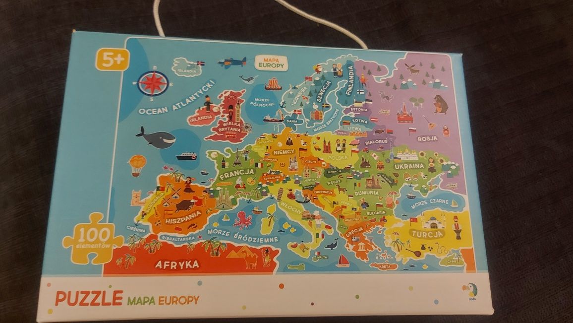 Puzzle edukacyjne mapa Europy