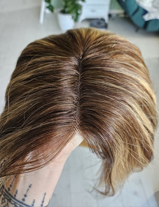 Peruka na siateczce lace front ciemny blond lob bob longbob