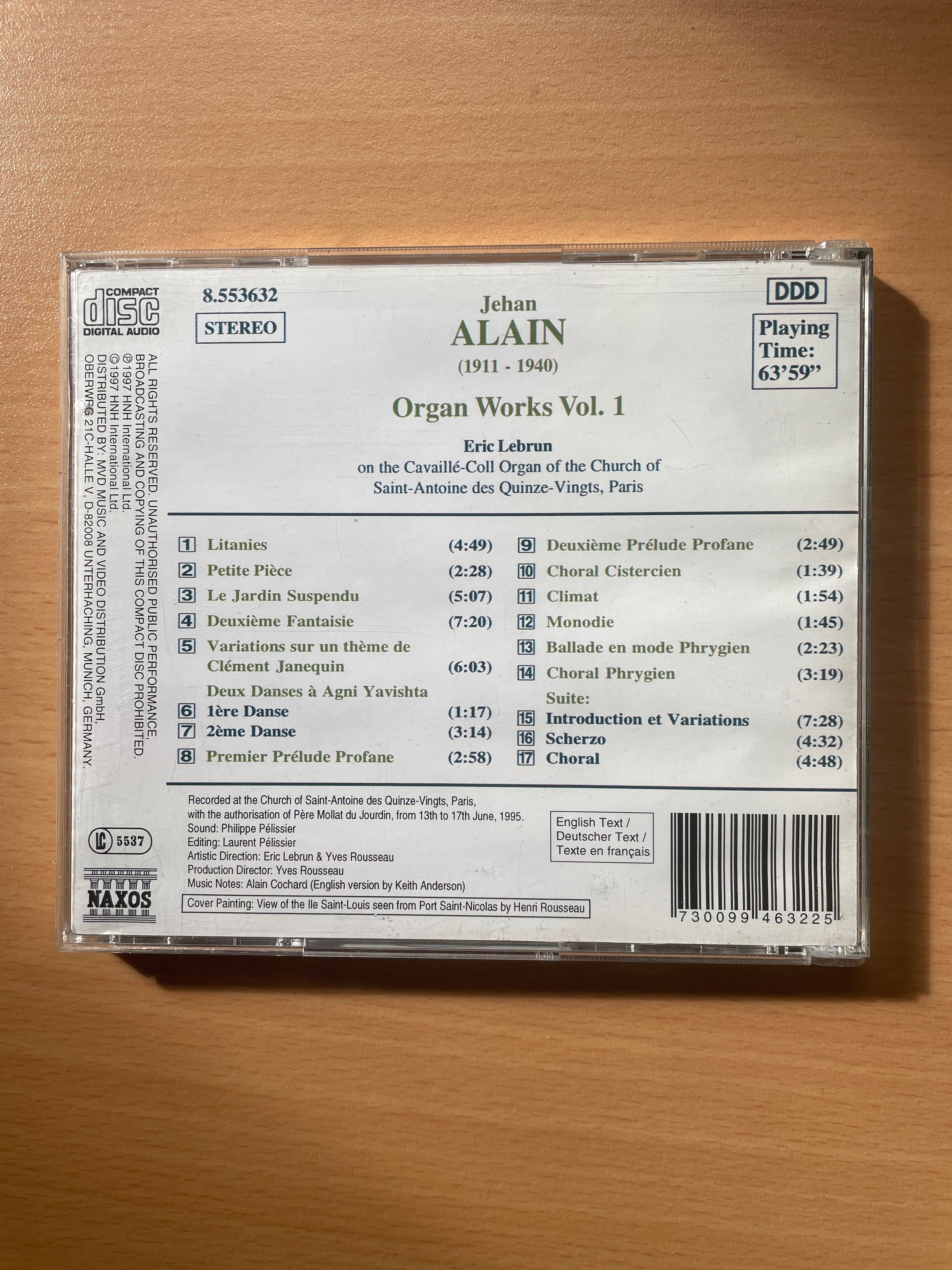 CD Alain, Organ Works vol. 1&2: Eric Lebrun