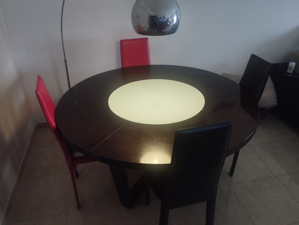 Mesa de sala redonda centro rotativo