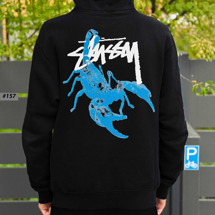 Худи Stussy Teddy Черное | Зипка Стусси | Биг Лого Принт