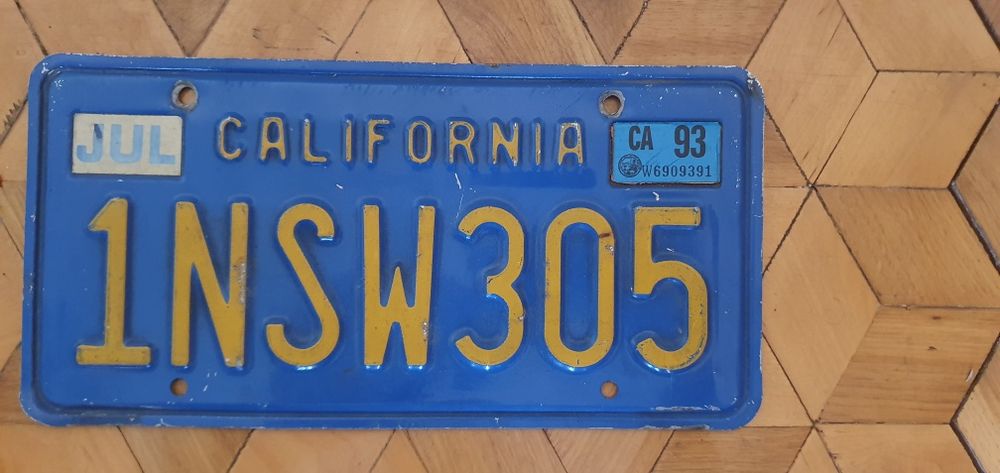 California tablica rejestracyjna USA orygin