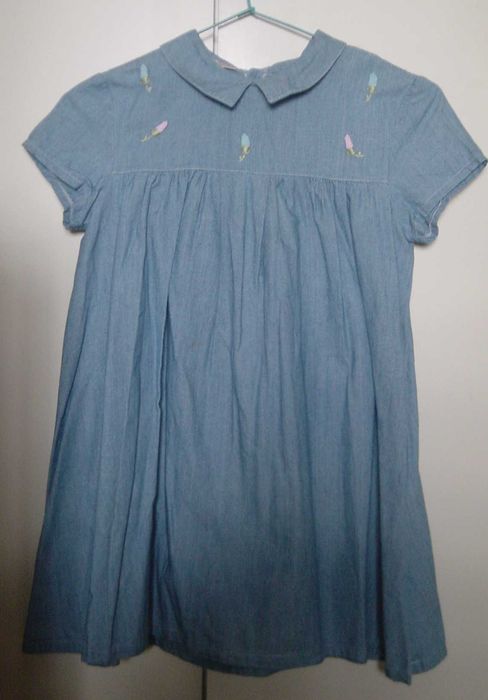 Vestido de Verão T 10/11A - Ganga de algodão Marca OVO ESTRELADO