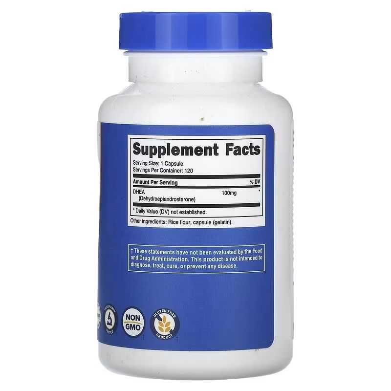 Nutricost ДГЭА. 100 мг, 120 капсул. Повышает тестостерон