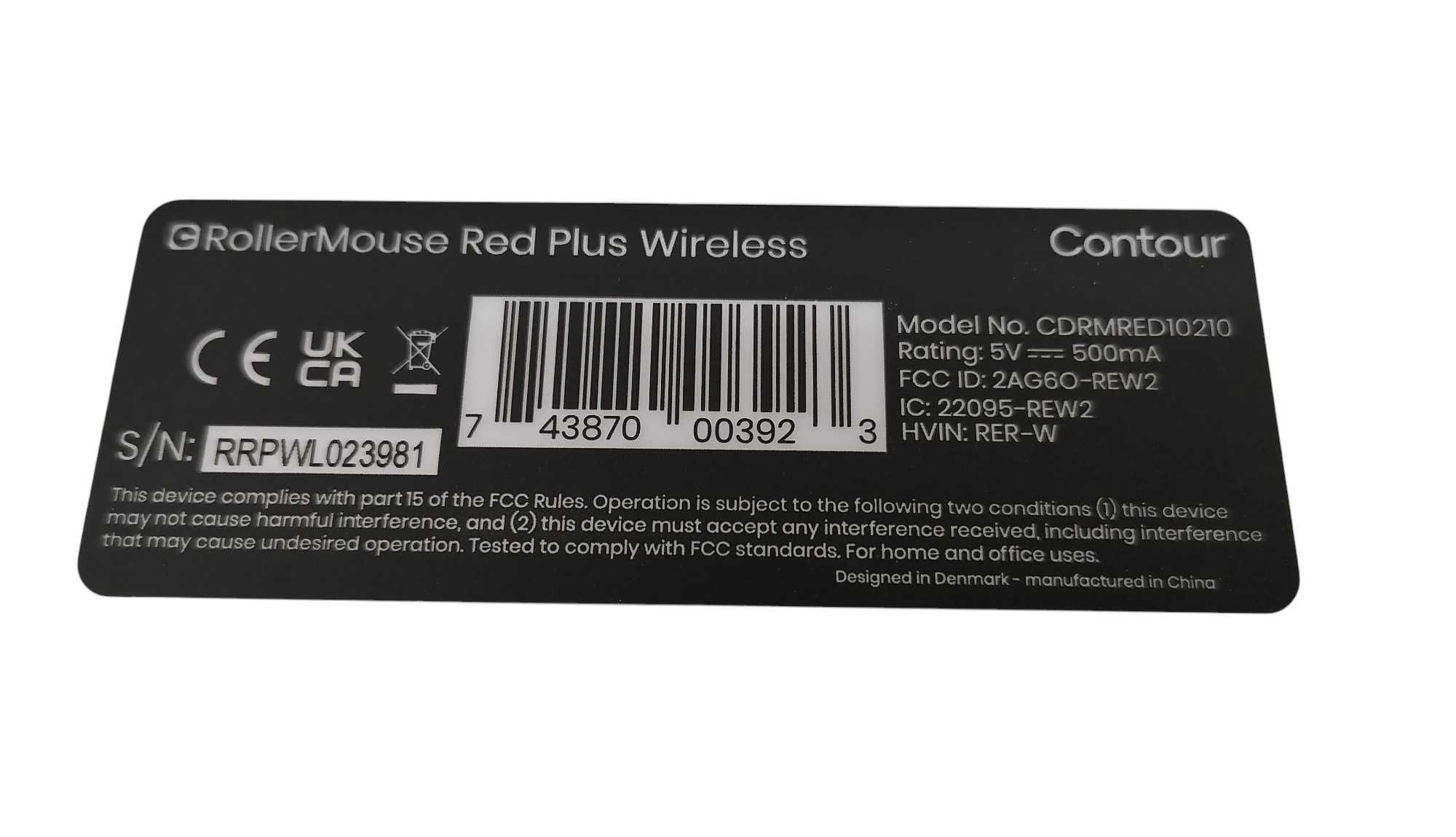 Mysz Contour ROLLERMOUSE RED PLUS Wireless Bdb stan!