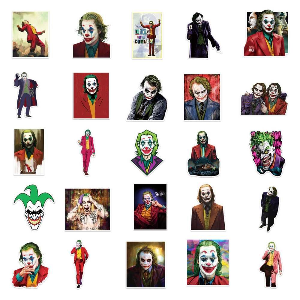 Наклейки стикеры Джокер Joker декор скейт ноут велосипед блокнот смарт