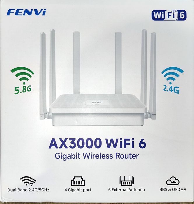 Роутер Гігабітний, двохдіапазонний Wi Fi 6 Fenvi AX3000