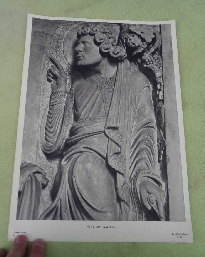 Katedra w Bambergu numerowana ciekawa grafika z początku XX wieku
