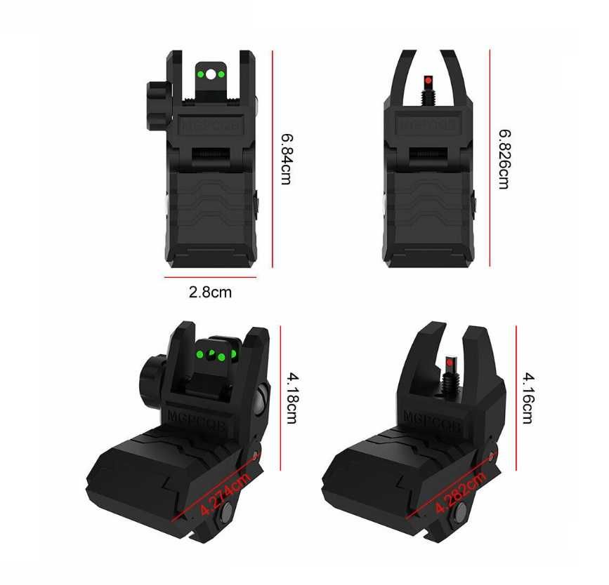 Оптоволоконний цілік та мушка MGPCQB Picatinny/Weaver