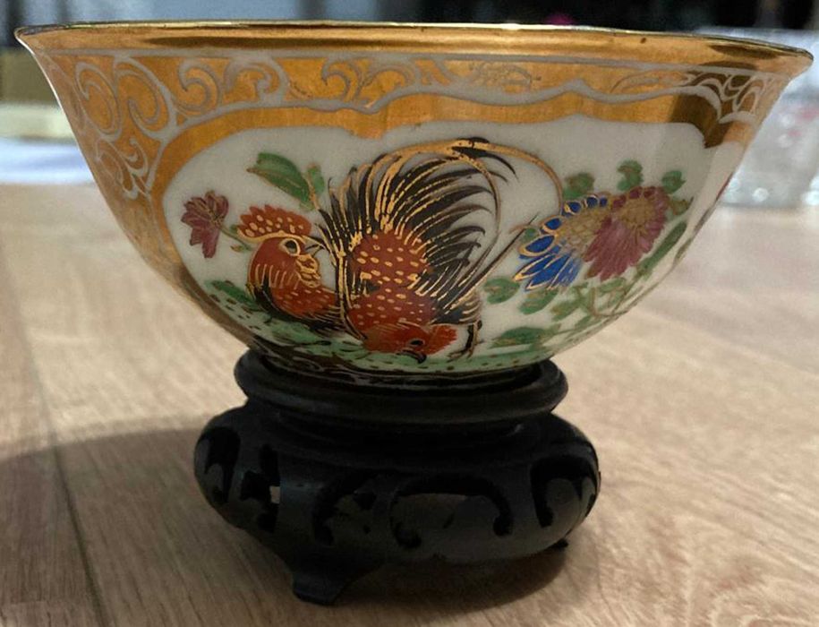 Conjunto de Taças de Porcelana Chinesa, Pintura à Mão