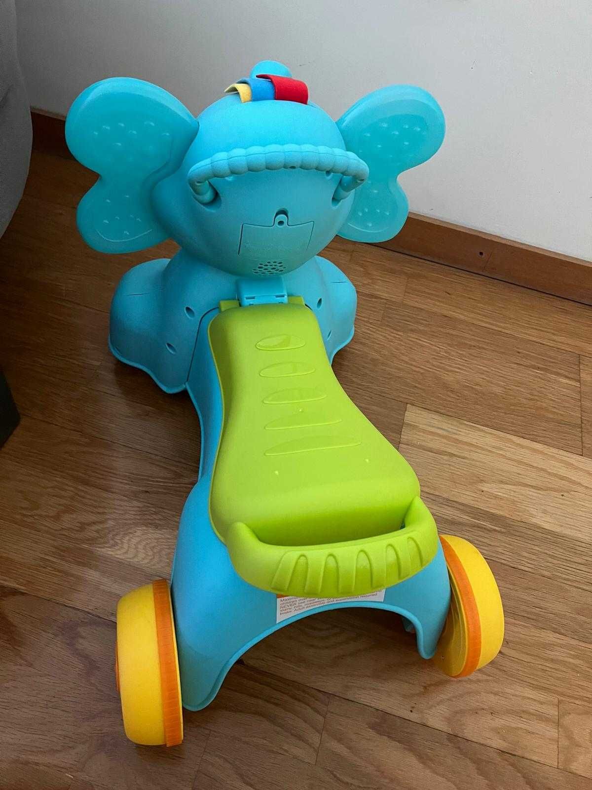 Infantino Andador Elefante Multicolor 3 em 1 com Som