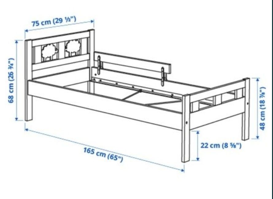 Łóżko dziecięce Ikea Kritter 165x75 cm.