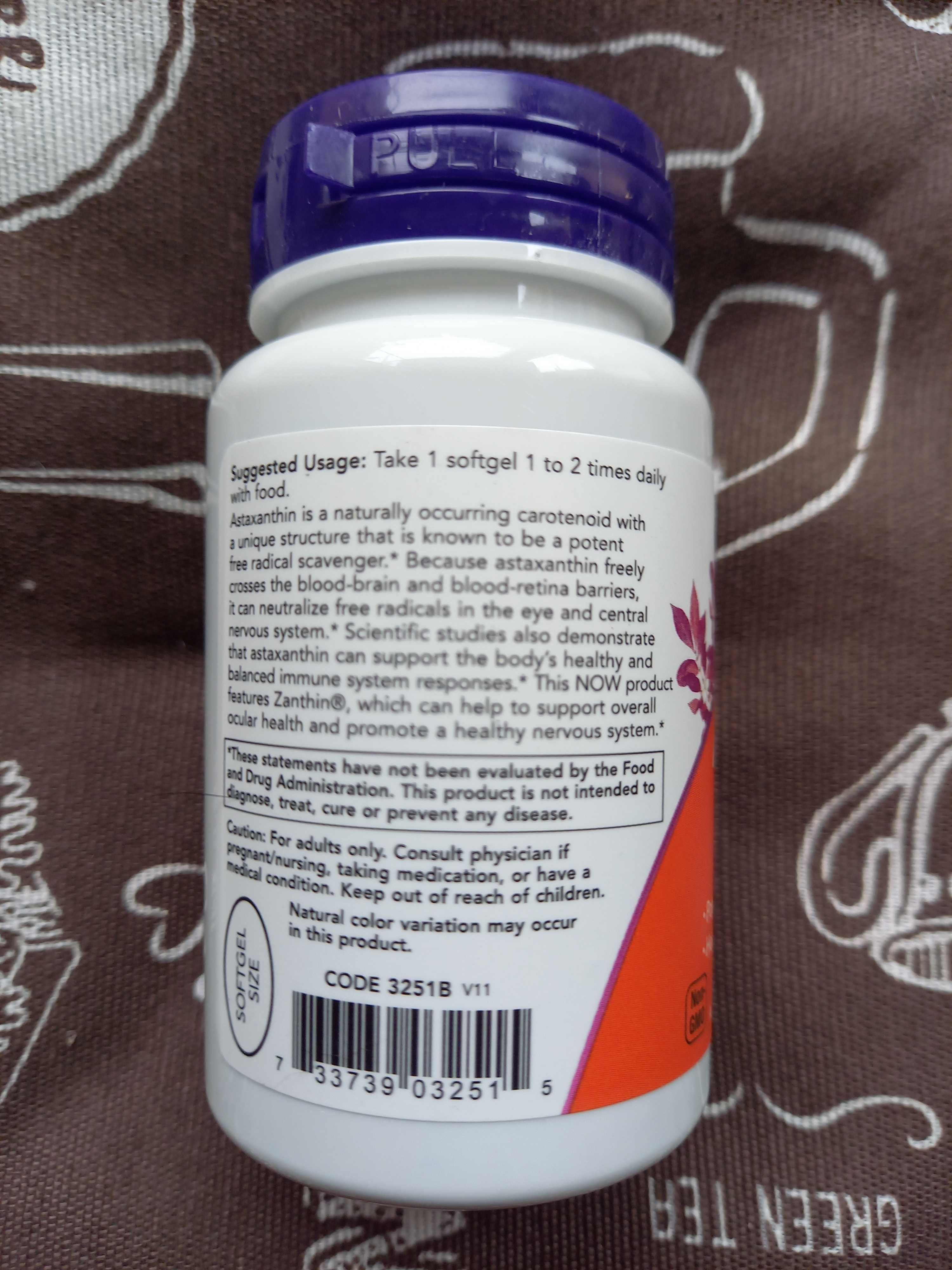 Now Foods Astaxanthin астаксантин антиоксидант life extension 4 10 12