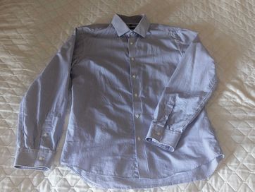 Elegancka purpurowa koszula w prążki - S - (39-40)