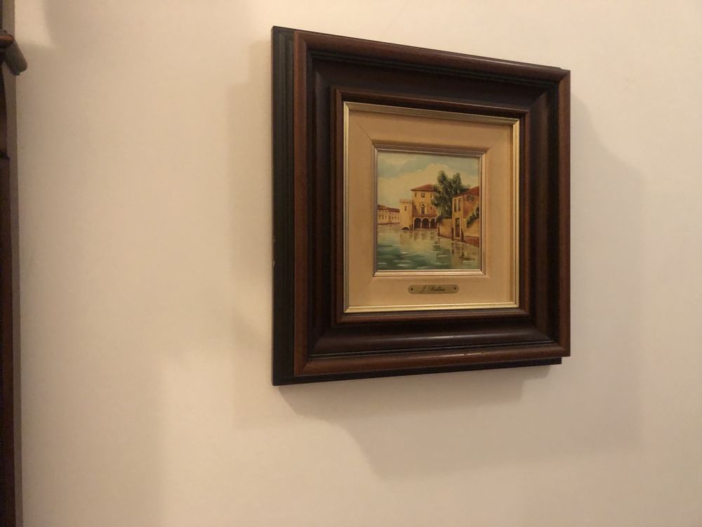Conjunto 3 quadros pintura oleo