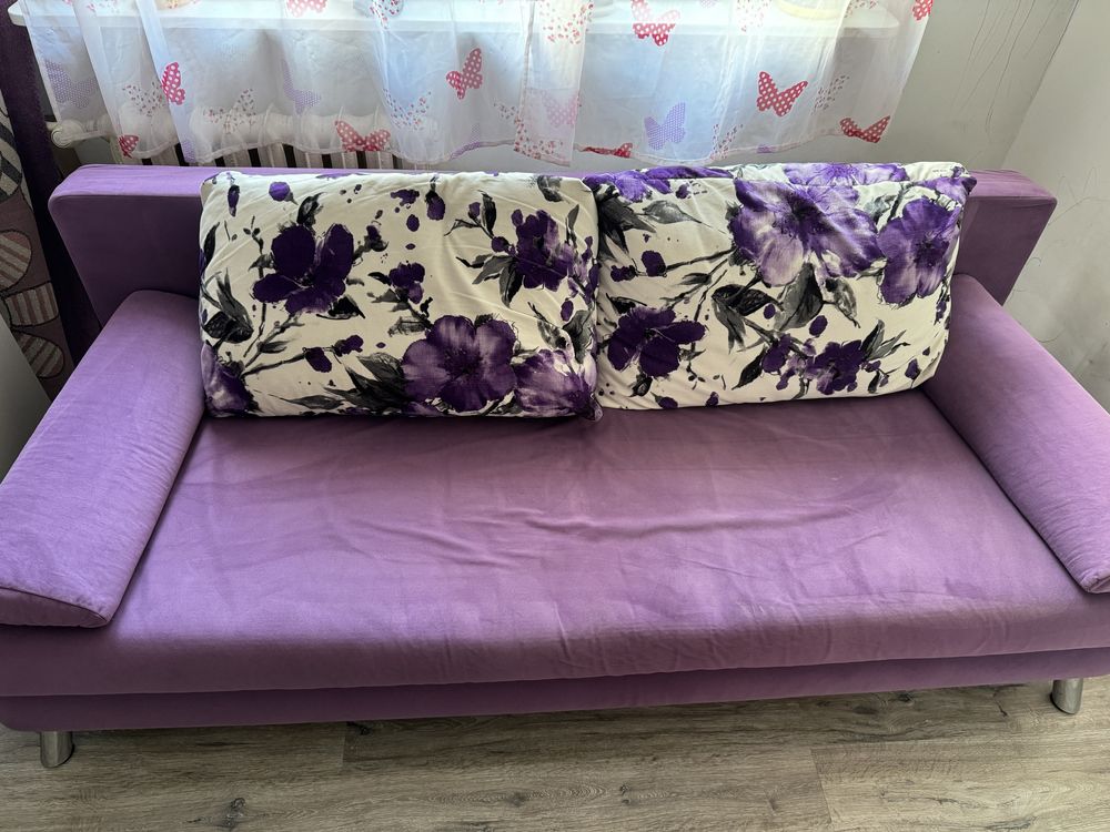 Sofa kanapa rozkladana różowa