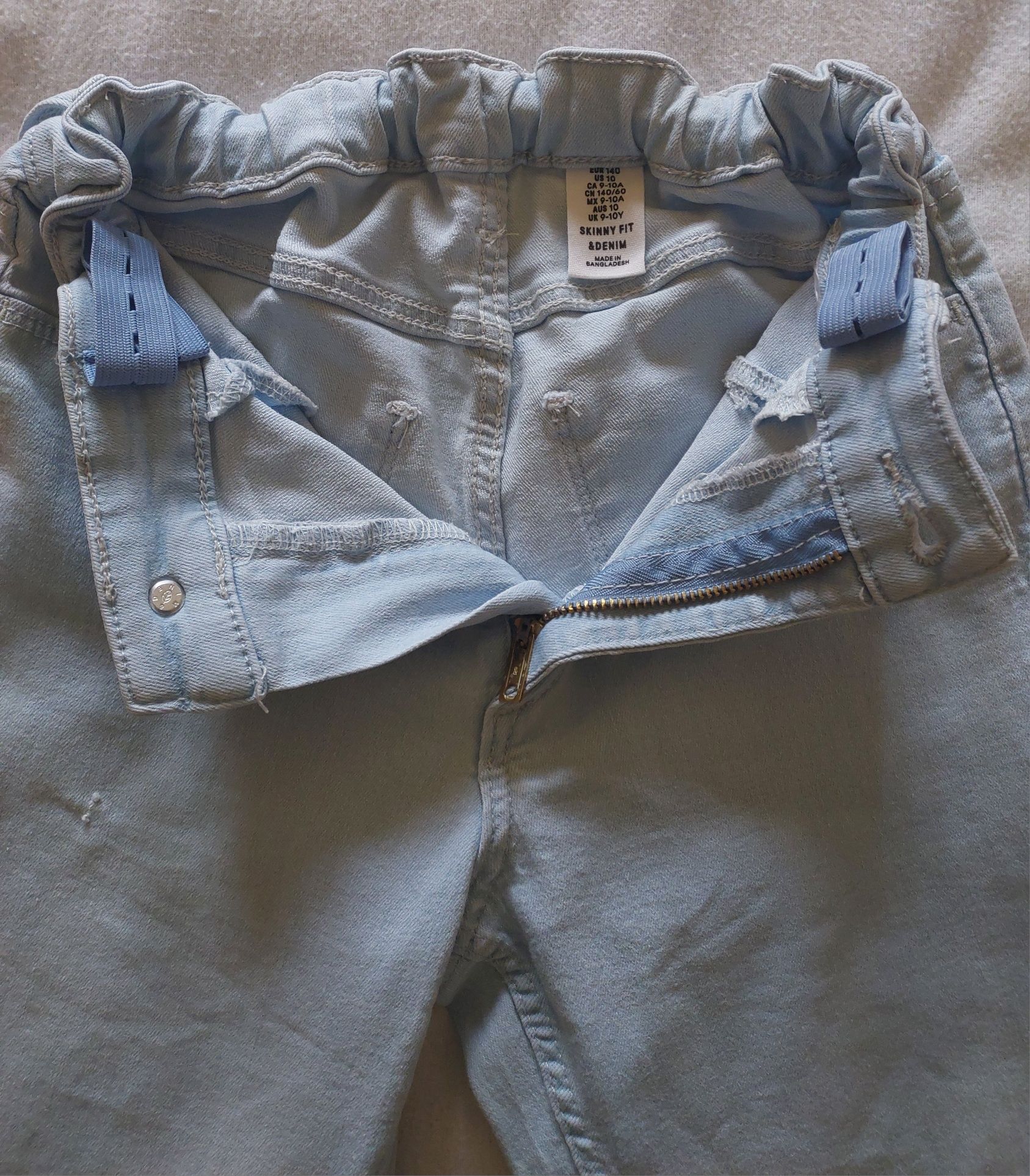 Calças Skinny Fit Azul, 9-10A