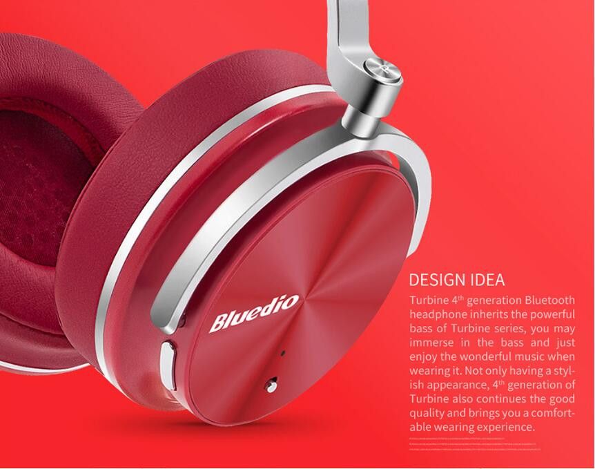 Original Bluedio T4 Turbine Headphone Bluetooth 4.2 fones de ouvido