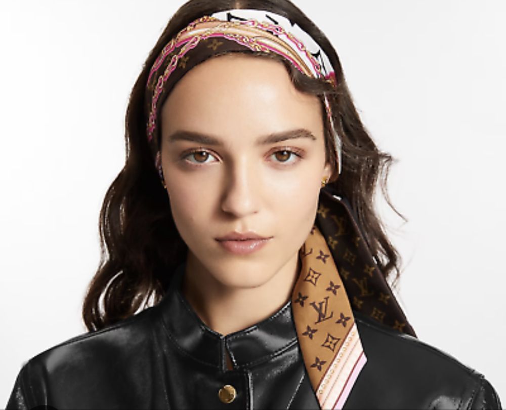 Шовковий шарф-бандо Louis Vuitton